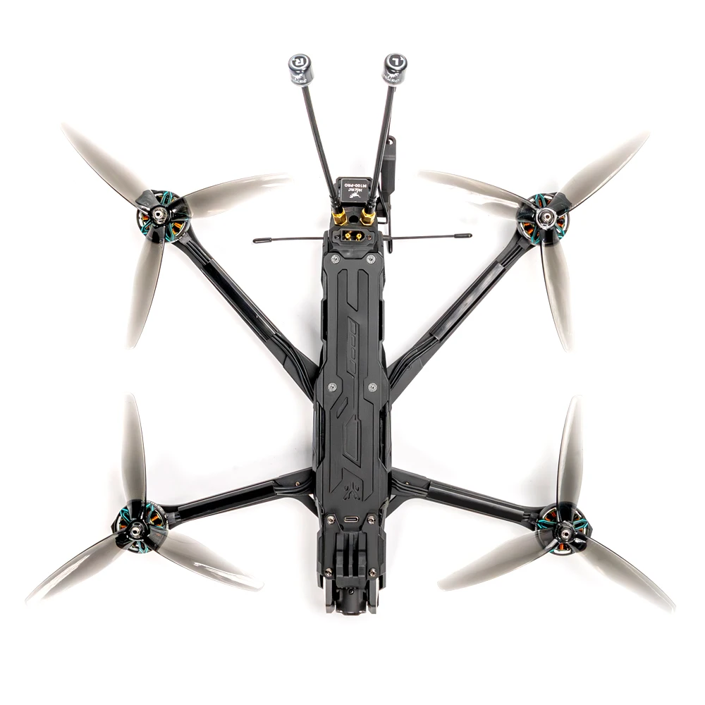 Connectique et ports de la radiocommande drone FPV analog ELRS 2.4G/915MHz, châssis haute résistance avec dissipateur thermique