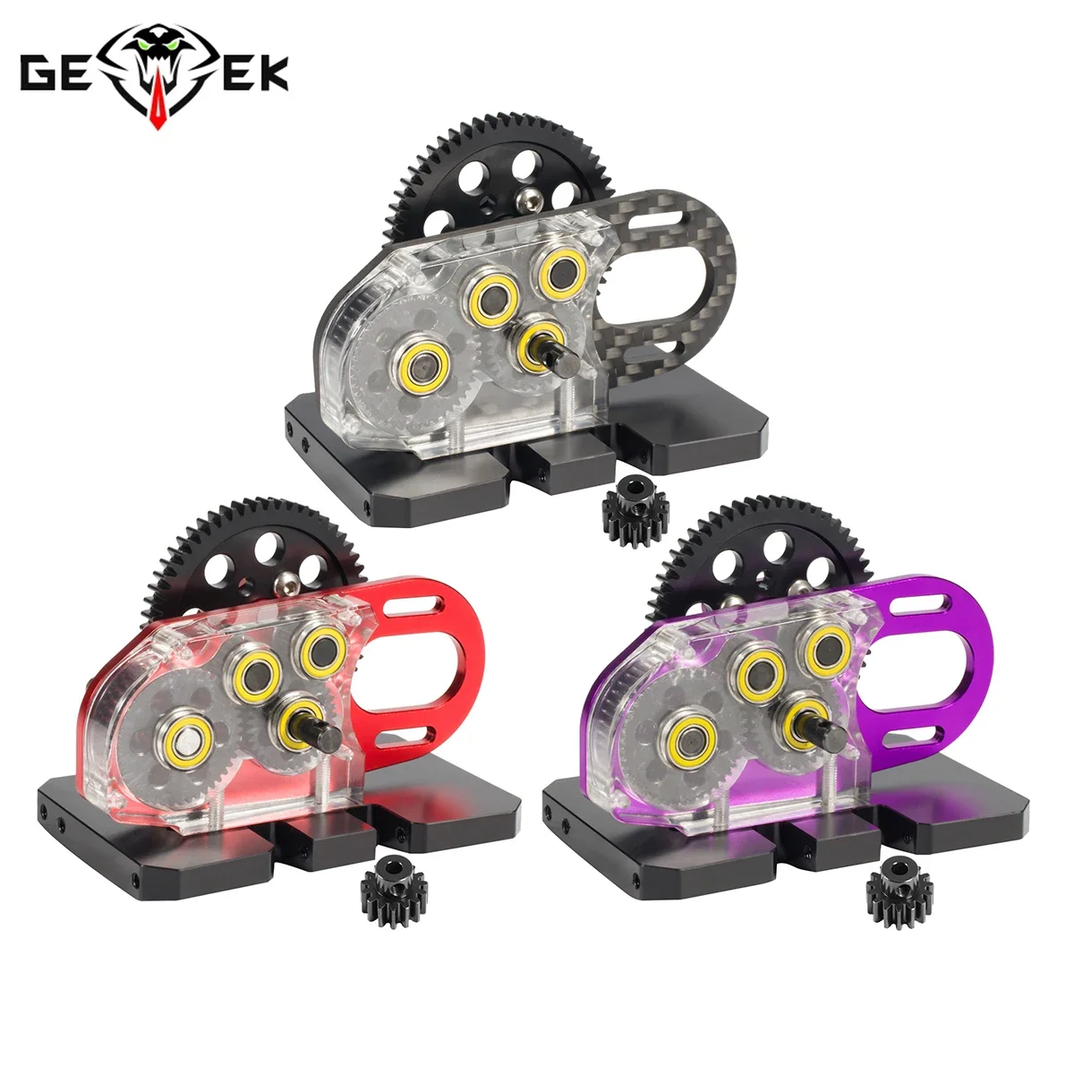 1/10 RC 크롤러 콤프 빌드용 알루미늄 아크릴 2Low 변속기 30% OD 기어박스, SCX10 PRO Gspeed UGRC LCG 섀시 리그 DIY