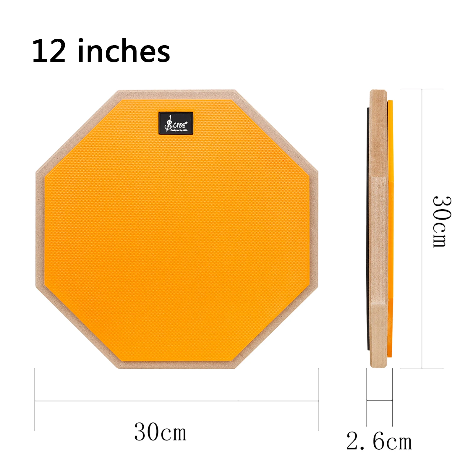 SLADE 8/12-Inch Drum Practice Pad Silent Rubber Wooden Dumb Mute Training For Jazz Drums Beginners
