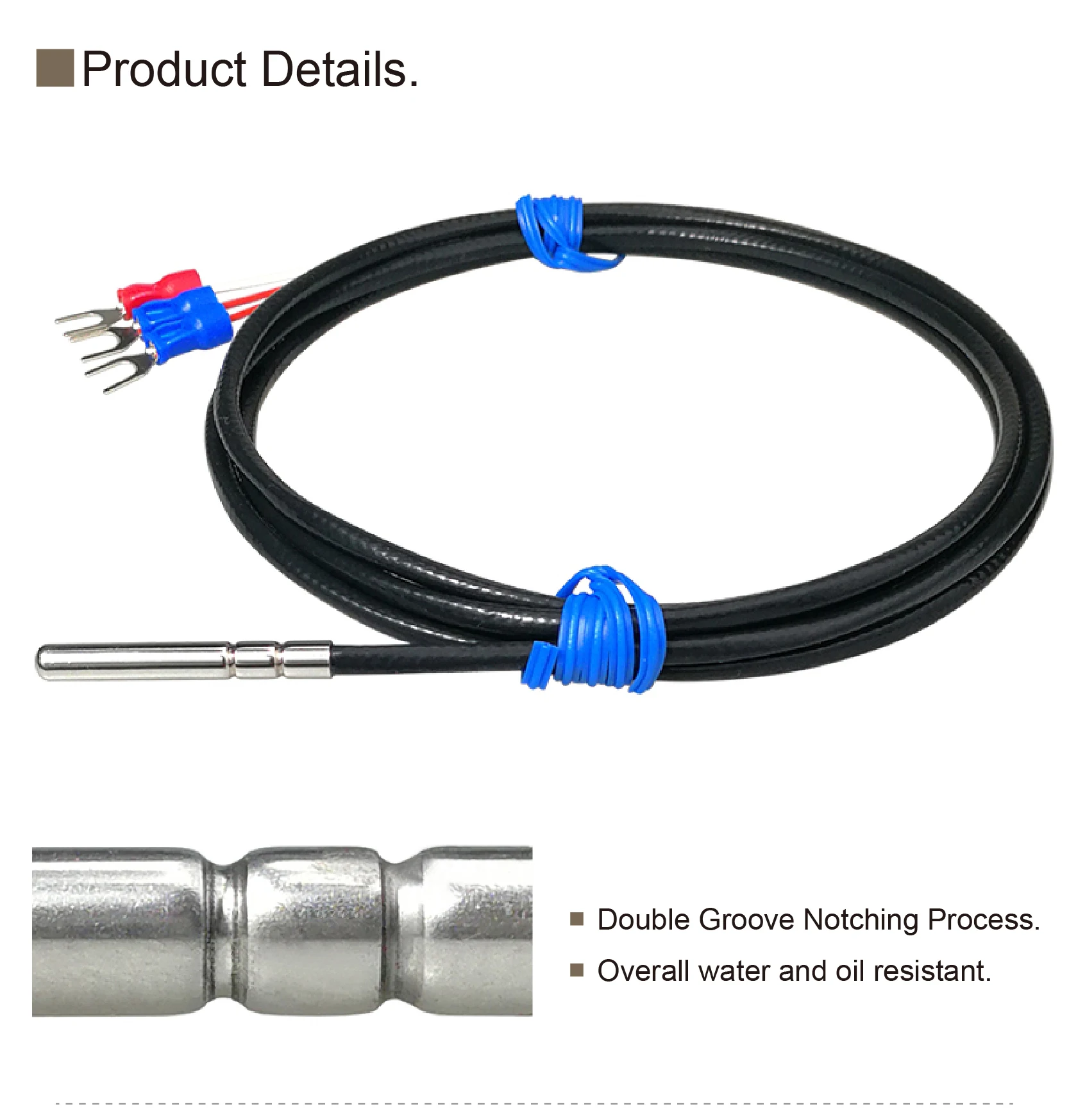 PT100/PT1000 Cryogenic RTD Sensor Probe -200~260C 4x30mm Waterproof Stainless St