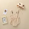 Cute Cartoon Baby Sleeveless Jumpsuits with Hat Spring Autumn Cotton Infant Bodysuit 2Pcs Baby Boy Girl Clothes 2