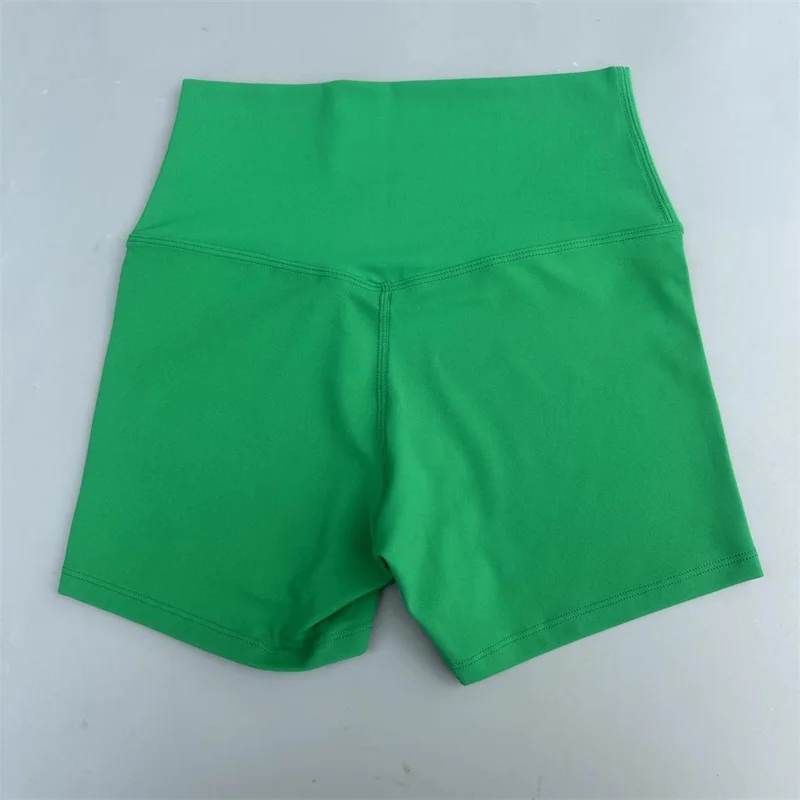 Sexy Yoga Shorts Women's Sports Shorts Gym Solid Color Fitness High Waist Hip Hot Girl 3-Point Pants Naked And Traceless