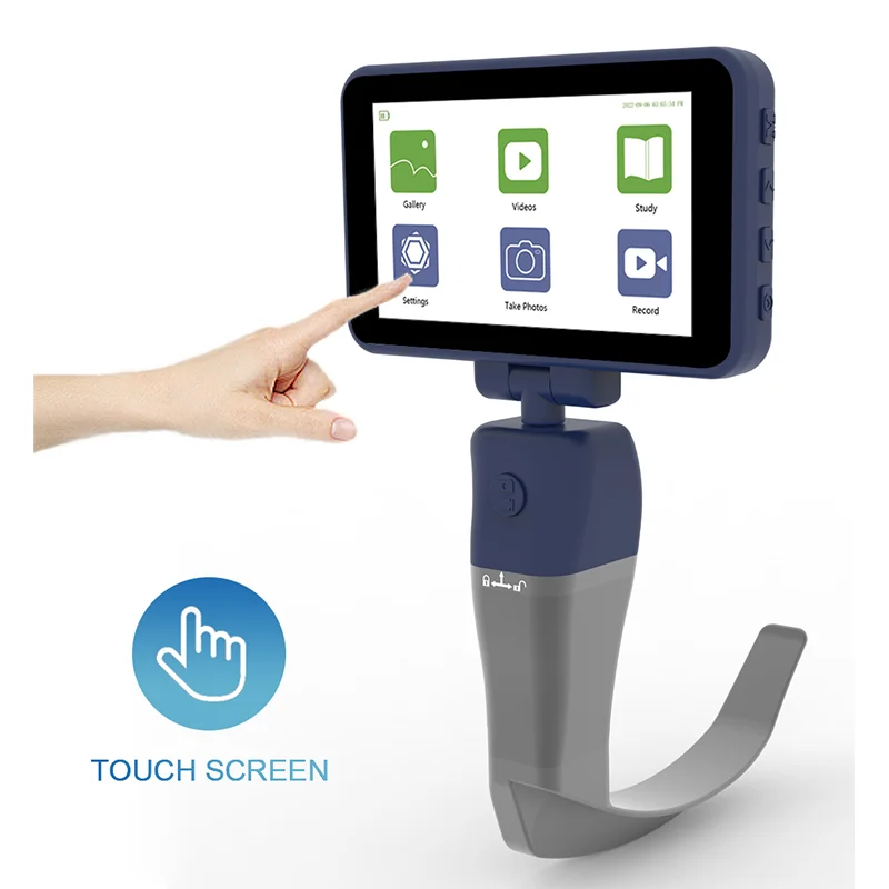 Video Laryngoscope 4.5-inch Touch screen optional 6 Stainless Steel Blades Reusable Sterilizable Blades Color TFT LCD Digital