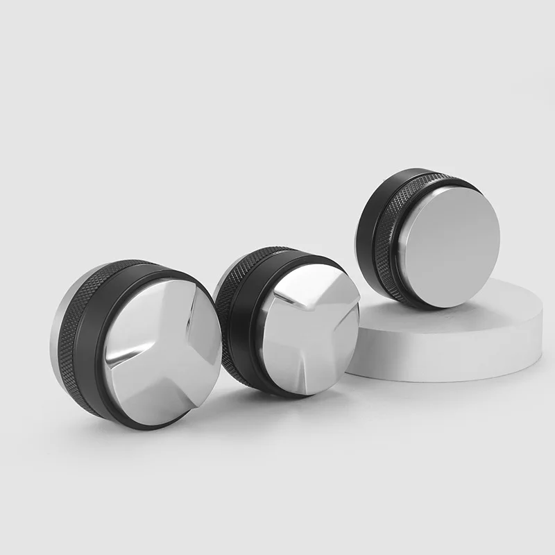 

Two-in-one Double-head Non-slip 51/53/58mm Cloth Powderer With Height Adjustment, Flat-bottomed Three-leaf Coffee Powderer