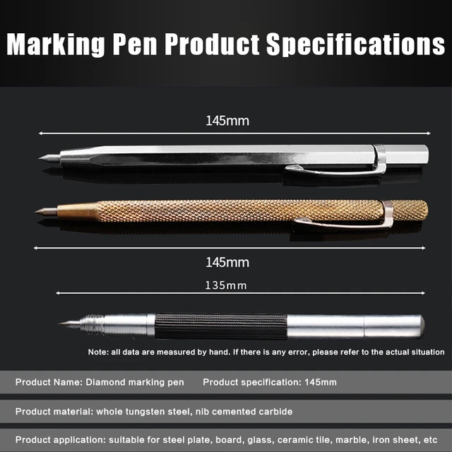 4 Pcs Metal Scribe Glass Etching Tool Ceramic Marking Pen Marble