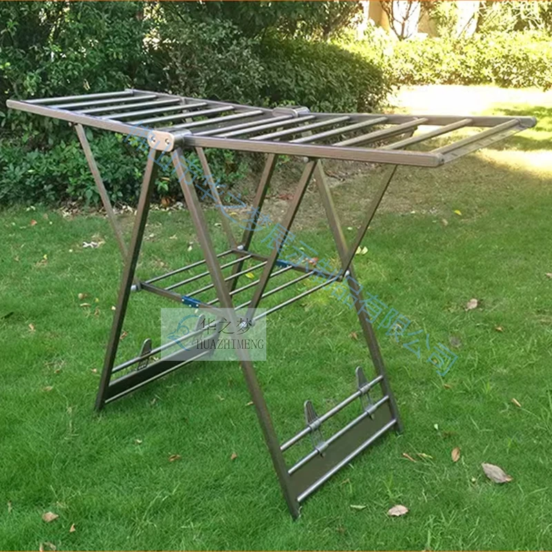 Aluminum Folding Butterfly Shape Clothes Drying Display Rack Outdoor Adjustable Cloth Stand Clothes Airer Dryer Rack 4