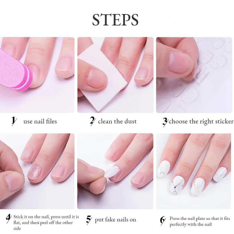 1-10sheets Double Side Nail Glue Transparent False Nail Art Adhesive Tape Glue Stickers DIY Reusable Manicur Nails Accessories