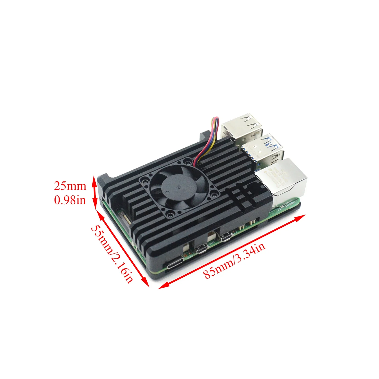 Boîtier en alliage d'aluminium pour Raspberry Pi 5, couvercle de refroidissement, boîtier de protection avec ventilateur PWM