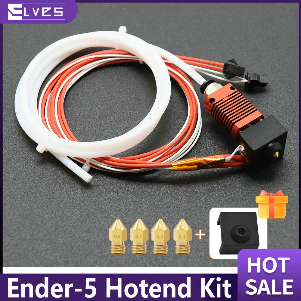 ELVES 3D Printer Parts Ender-5 Hotend Kit 1.75mm Extruder 0.4mm Nozzle Aluminum Heat Block Assembly For Ender-5 3D Printer