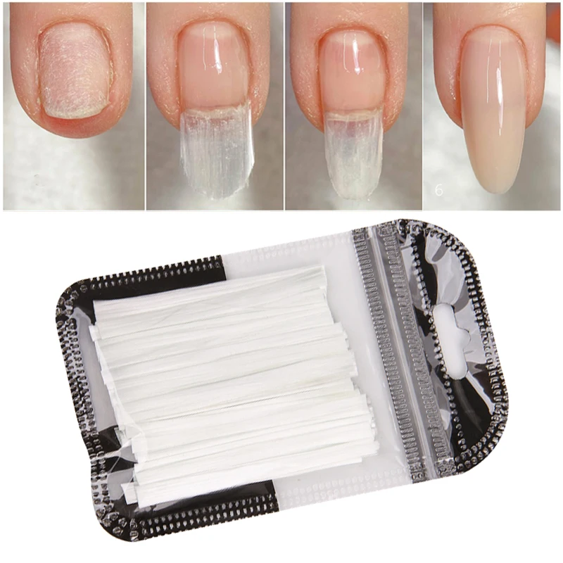 

50pc/pack Fiber Silk Nail Forms Acrylic UV Gel Fiberglass Nail Art Tip Extensions Salon French Manicure Tools Accessories