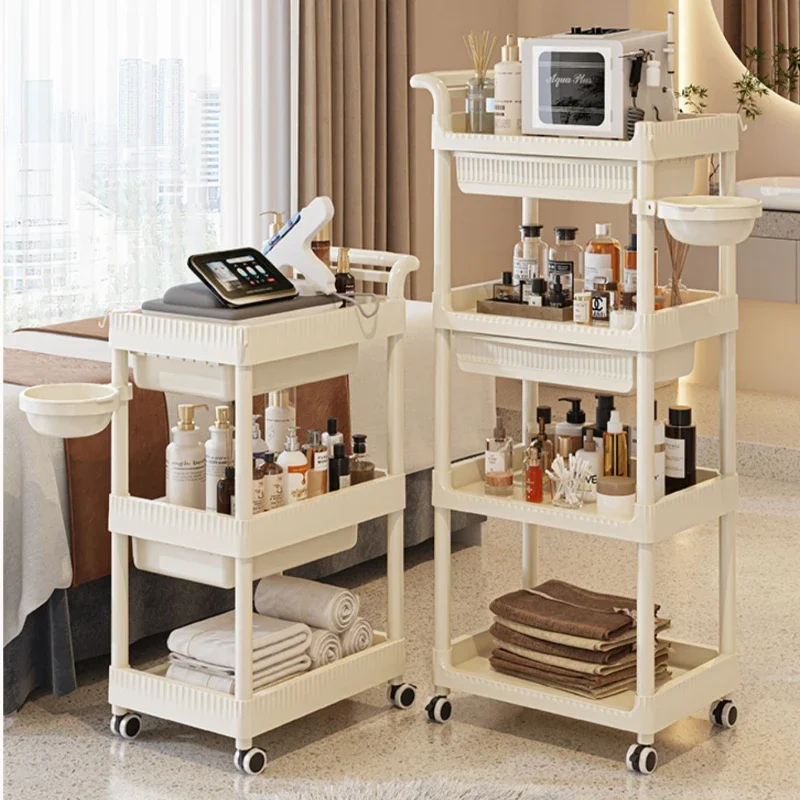 Barbershop Tool Trolley Medical Instrument Storage Cart Multi-layer Beauty Trolley Stable Hairdressing Cart