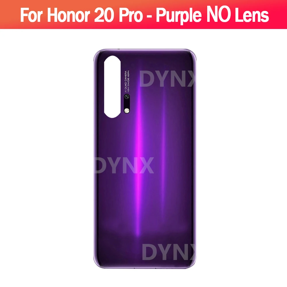 Honor 20 Pro용 유리 후면 커버 케이스 후면 유리 뒷면 커버 배터리 도어 렌즈 유리 접착제 없음 로고 없음