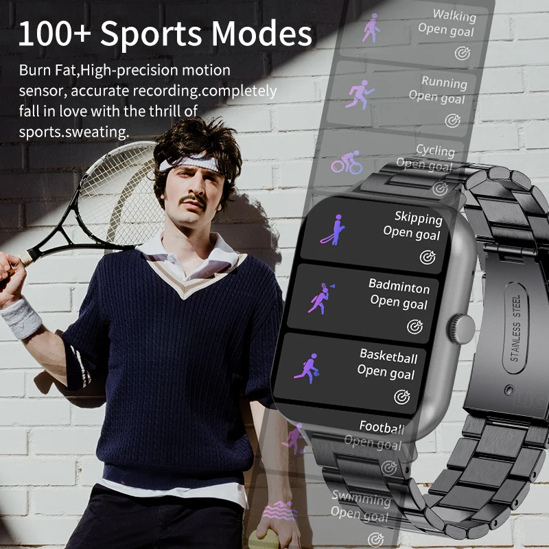 LIGE м Ʈ ġ Ǯ ġ ũ   ð  ƮϽ  Smartwatch Reloj Hombre