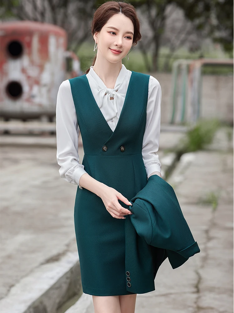 Women Elegant Two Piece Set Skirt Suits For Business Work