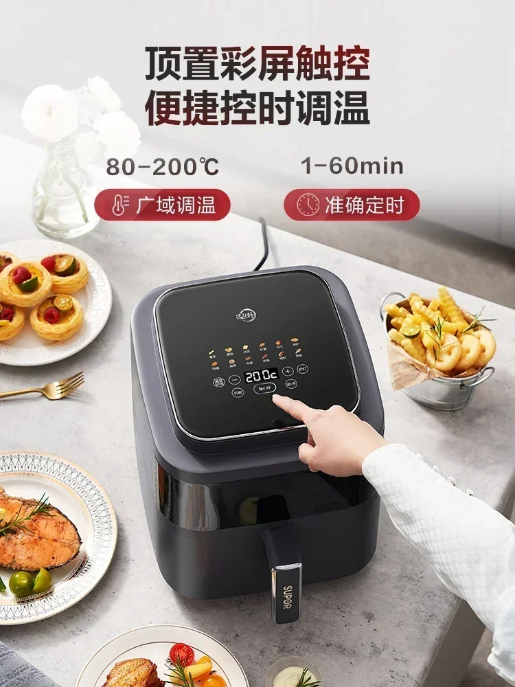 Far infrared air fryer. Visual. Non-flip. Multifunctional. Smart. Stylish & practical. Even cooking. Advanced features 4