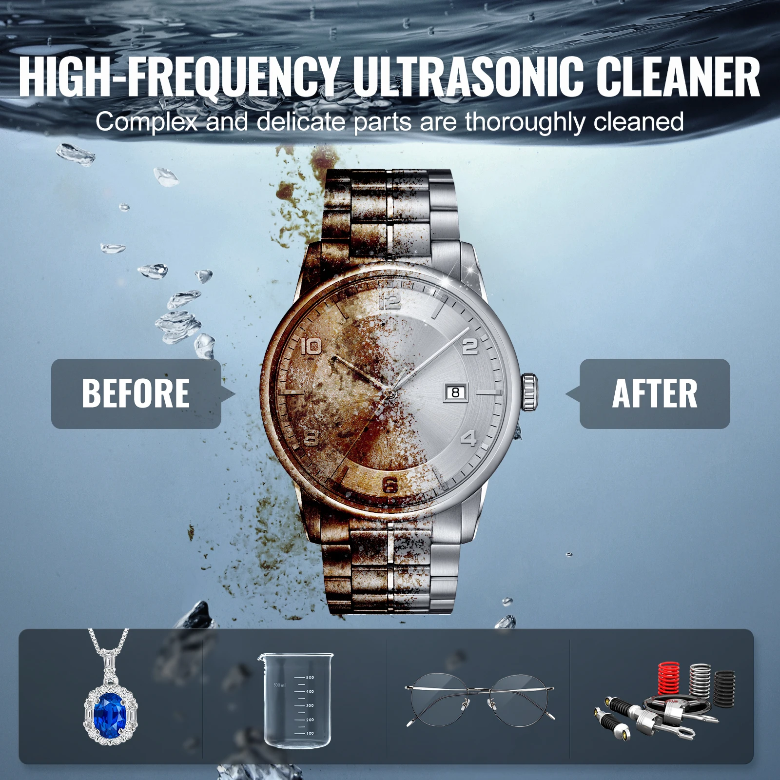 SucceBuy 15L 30L Knob Ultrasonic Cleaner with Heater & Timer for Lab Tools Metal Parts Carburetor Brass Auto Parts Engine Parts 2