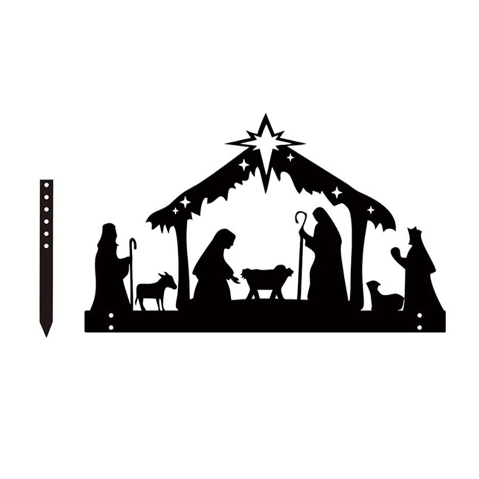 

Nativity Scene Silhouette Decor Religious Innovative Party Backdrop for Lawn Garden Yard Supplies