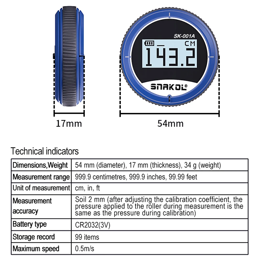 סרט מדידה דיגיטלי אלקטרוני SK001A Ft עם תצוגת LCD סרגל דיגיטלי קטן חכם למדידת מרחק ארוך