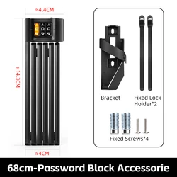 Advanced Anti - Theft Foldable Bike Lock - Heavy Duty Security Chain Padlock (68cm - Password Black)