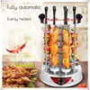 Smokeless electric grill Household rotating lamb kebabs machine stainless steel timing kebab maker automatic BBQ grill 4