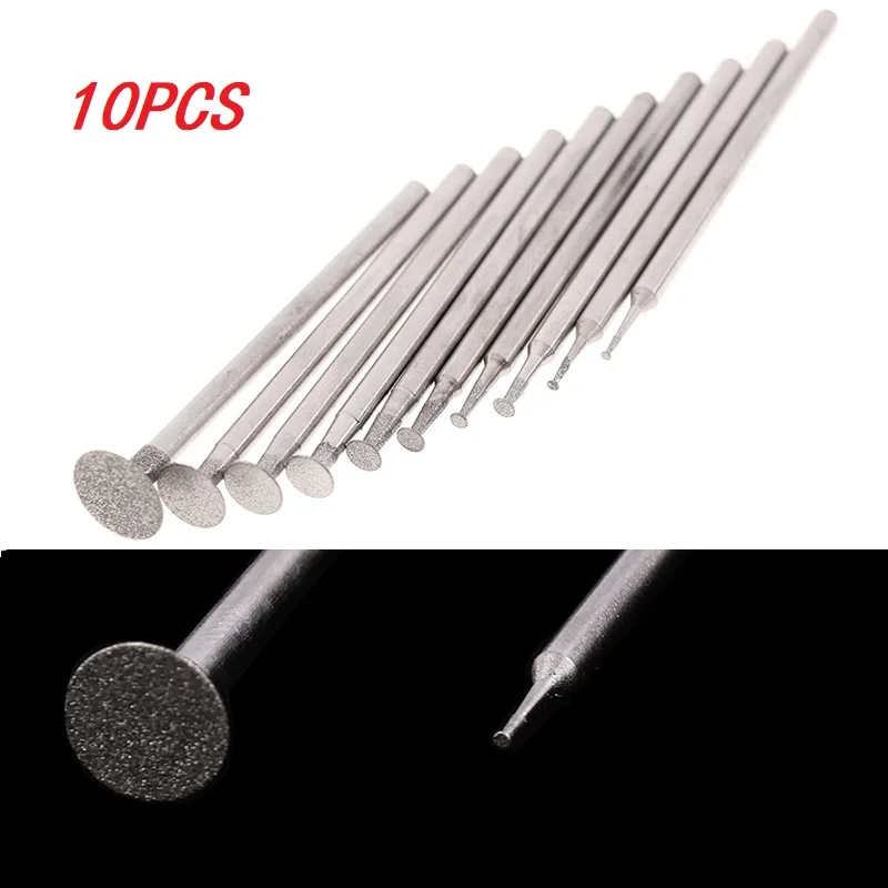 

10Pcs Dremel Accesories 2.35mm Shank Diamond Mounted Point Grinding Head Stone Jade Carving Polishing Engraving Tools