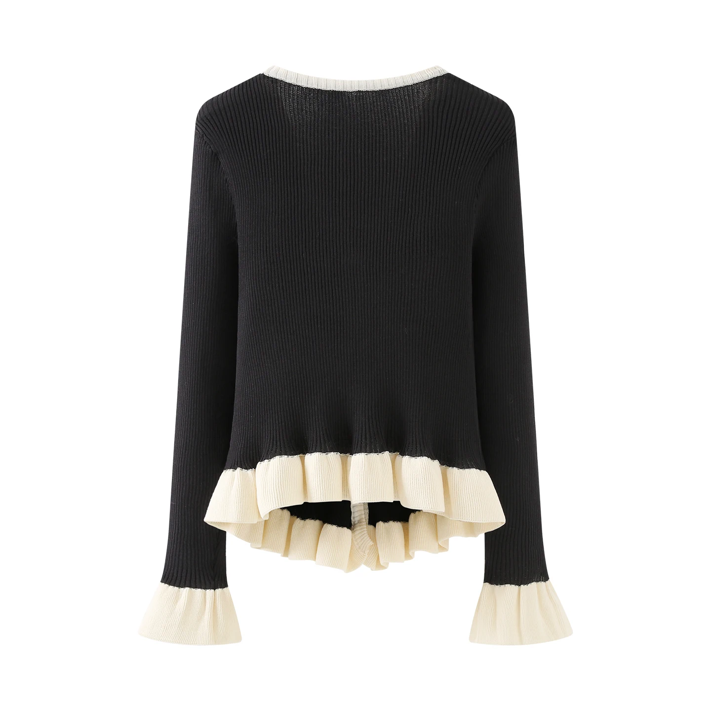 Women French Style V-Neck Cardigan Female Long Sleeved Knitt Sweater Coat Lady Spring Autumn Stacked Decoration Slim Knitted Top