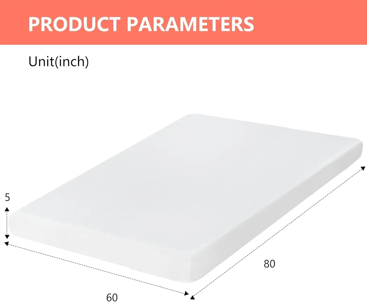 5 Inch Gel Memory Foam Mattress Medium-Firm Mattress for Pressure Relief & Cooler Sleep Mattress for Kid Adults CertiPUR-US Cert 2