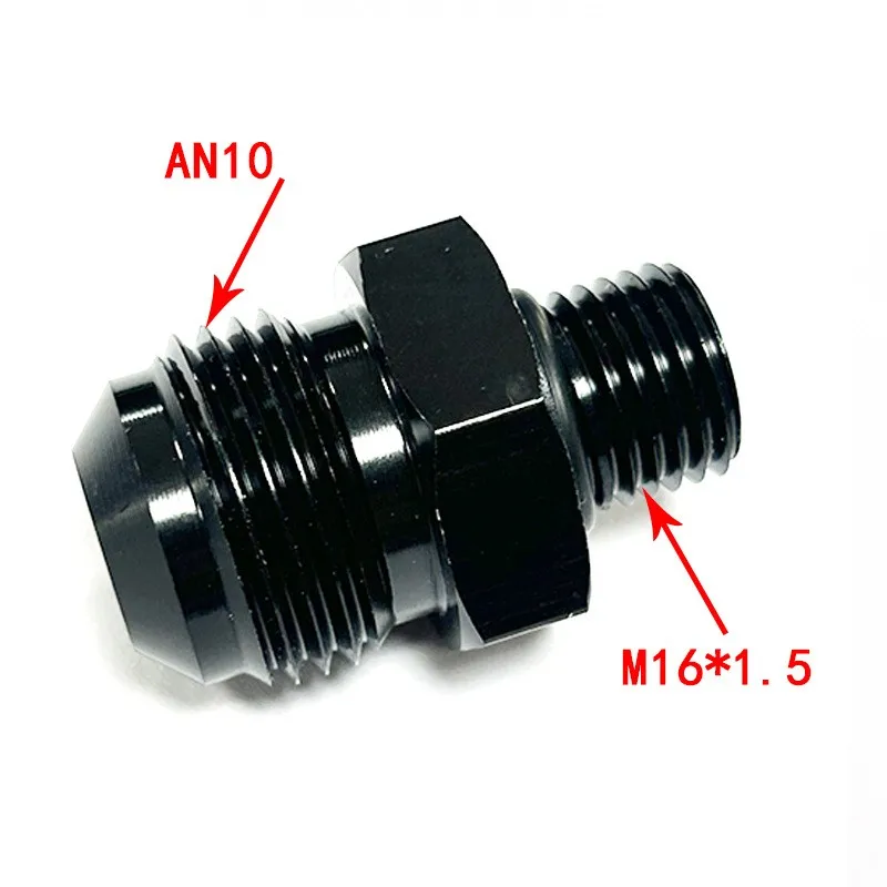 AN10 to M14X1.5 M16X1.5 M18x1.5 Metric Male Fitting Straight Adapter Aluminum Black aluminum flare adapter