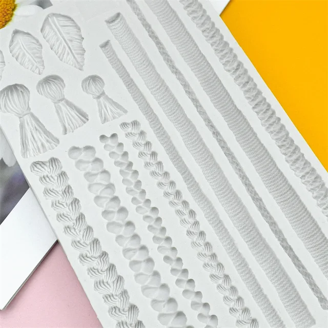 Új Gyapjúbóli Fonott Kötél Szilikon Penész Torta Szerszámok Cukorcraft Csokoládé Fondant Karácsonyi Csipke Dekoráció Konyhai Kiegészítők - Image 4