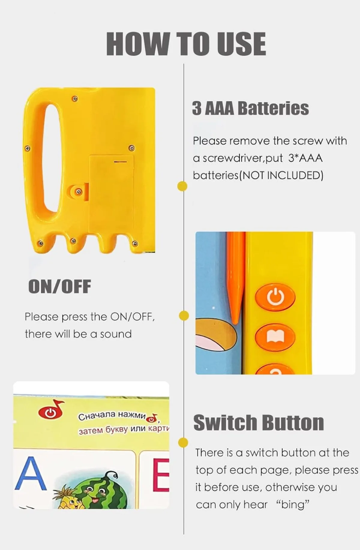 Jouet Alphabet Russe Pour ,Livre Parlant Lettres Russes | Livre