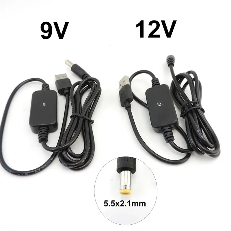 

Повышающий кабель с USB 5 в постоянного тока на 9 в 12 В постоянного тока, модуль с повышением мощности USB, Повышающий Модуль, преобразователь, кабель адаптера, штепсельная вилка 5,5*2,1 мм