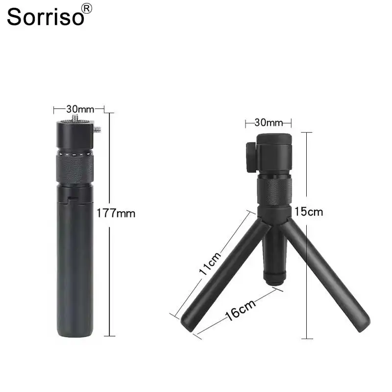 Sorriso Aluminium Extended Pole Selfie Stick Handle Desktop Tripod Stand Monopod Different Height For Insta360 One RS / X2 / X3 selfie stick tripod selfie stick sports camera selfie stick cell phone selfie stick smartphone selfie stick phone selfie tripod phone neck mount