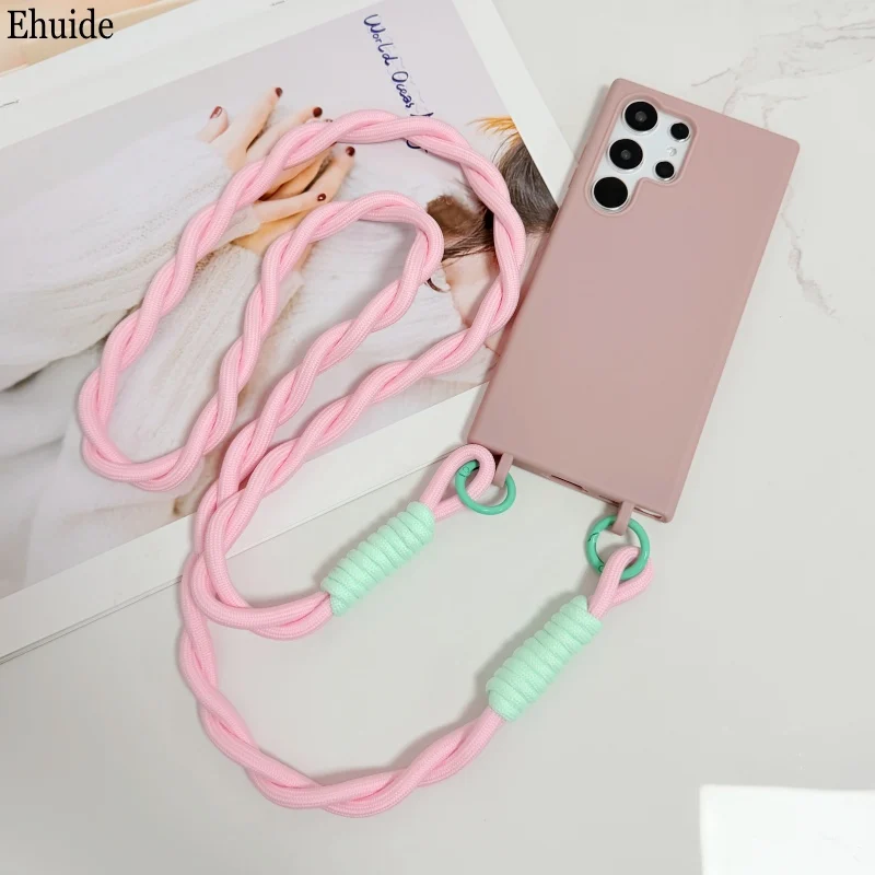 Enhanced Shockproof Crossbody Lanyard Case with Candy Soft Cover and Neck Strap