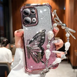 Elegant Shockproof Glitter Bracelet Case with Laser Plating Design - OPPO Reno10 (PINK)