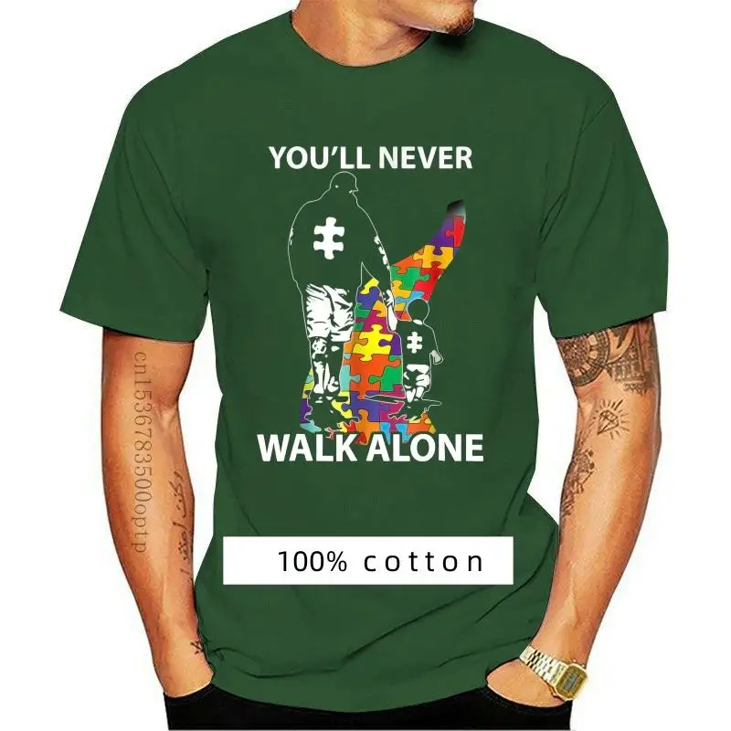 

Мужская футболка Youwill Never Walk Alone, модная брендовая футболка с изображением людей с аутизмом, 2023