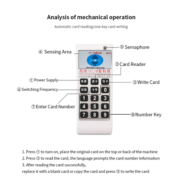 Copier Duplicator Cloner RFID Emulator NFC IC Smart Reader 125Kh Writer  Card Tag