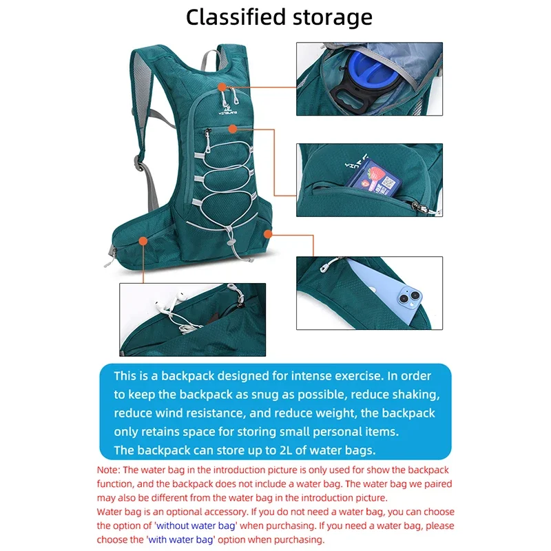 Hiking Backpack Running Backpack Bicycle Bike Cycling Backpack Waterproof Water Bag Storage Knapsack Hiking Day Pack Running Jogging Hydration Bladder Rucksack