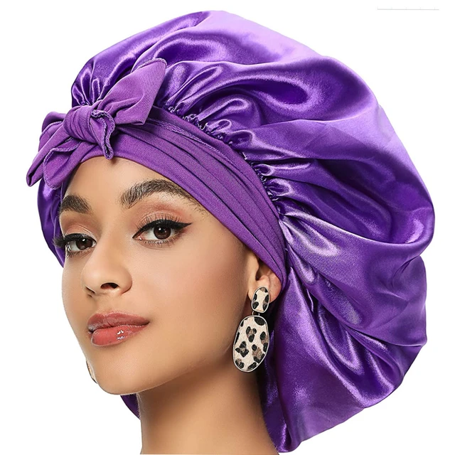 8 pièces bonnet satin cheveux nuit chapeau nuit en satin pour