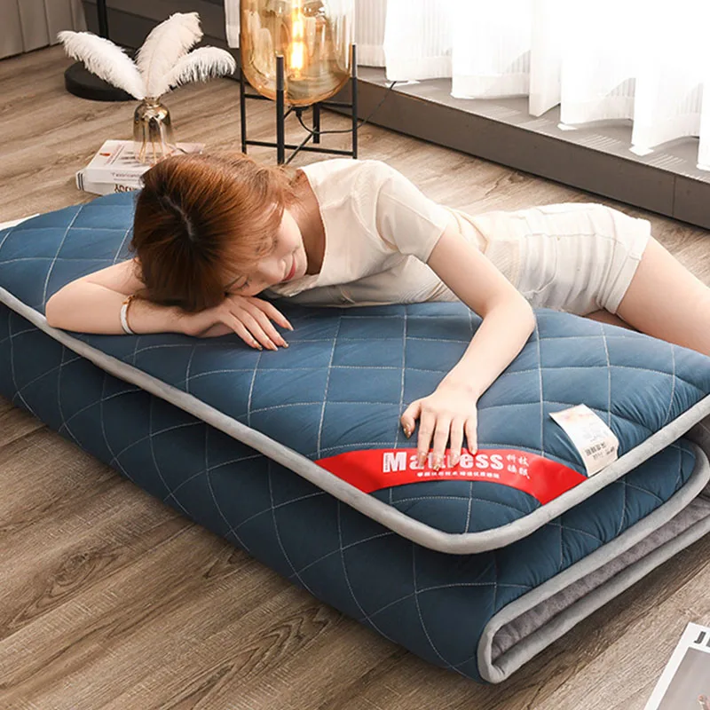 Thickening Mattress Foldable Floor Topper Mat Futon Nap Break Roll Up Tatami Bed Sleeping Mat For Home Family Bedroom Supplies