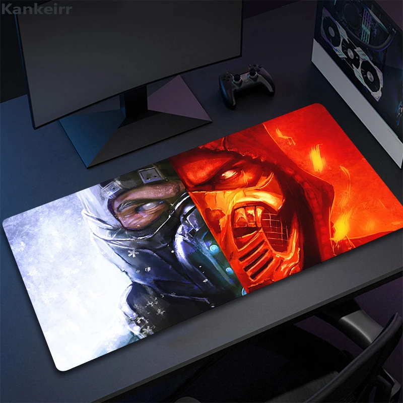 

M-Mortal Kombat Mouse Pad Gaming Accessories Varmilo Keyboard Desk Mat Large Gamer Pc Computer XL Table Anime 90x40 LOL Mausepad
