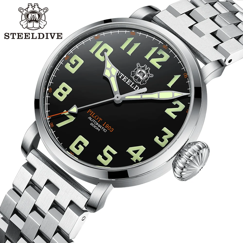 

STEELDIVE SD1903 Stainless Steel Case NH35 Automatic Mechanical Men Watches Luxury C3 Luminous Sapphire