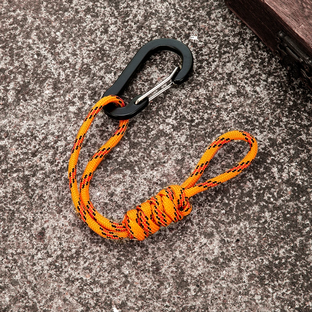 MKENDN Multifunktionaler Karabiner-Schlüsselanhänger, handgefertigt, geflochten, Wasserflaschen-Schlüsselband, Outdoor-Notfall, Paracord-Schnur, Schlüsselhalter, Geschenk – Detail 11