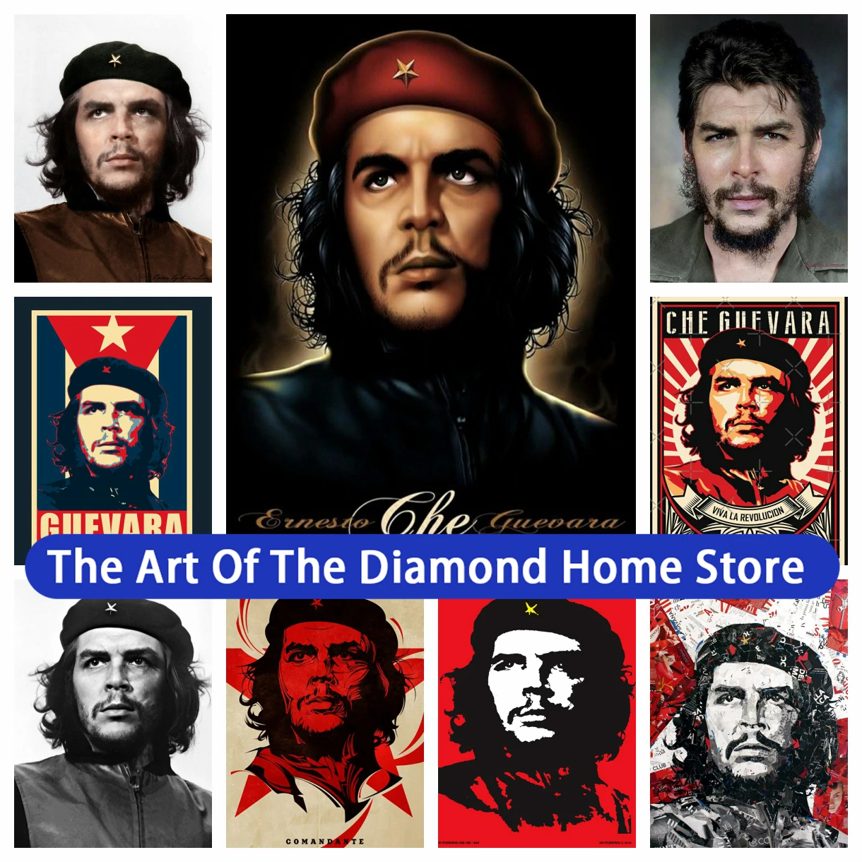 

Che Guevara 5D AB Diamond Painting Cuban Revolutionary Leader Mosaic Picture Cross Stitch Embroidery Wall Mural Home Decoration