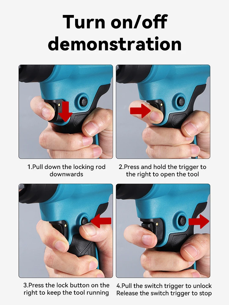 18V Heat Gun Shrink Wrapping Tool Hot Air Gun Air Dryer Soldering Thermal Blower with LED display, Tool only, No battery 4