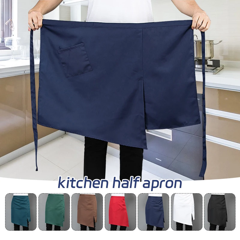 Japan Korea Restaurant Kitchen Chef Uniform Apron Men Women Waiter Working Costume Oil Resistant Half Length Short Aprons fashion canvas haircut aprons cloth barber shop wrap capes kitchen chef cook work apron grill restaurant cafes men women uniform