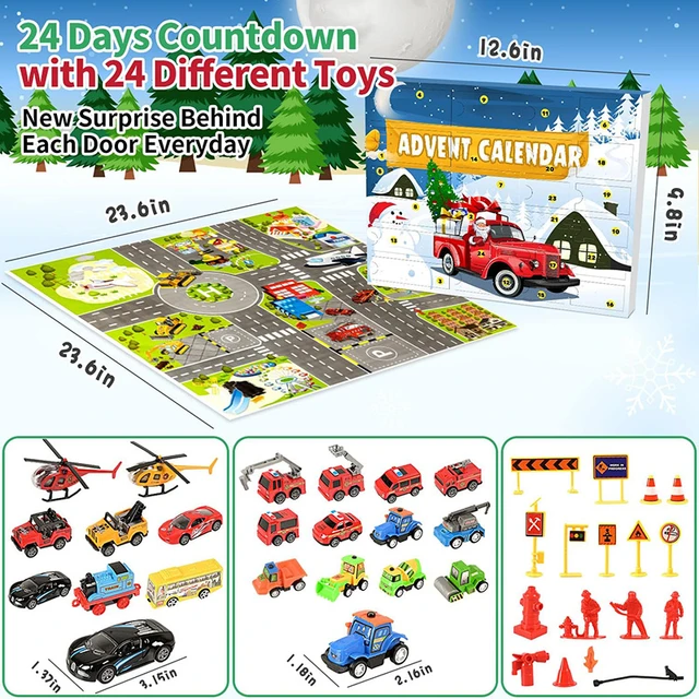 iZoeL Calendrier de l'avent Voiture Garçon 2023, 24 véhicules à Tirer comme  avec Carte du jeu, Grue véhicules de Construction Voitures de Course de  camions de Pompiers - Enfant : : Livres