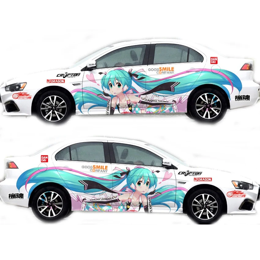 Anime ITASHA Hatsune Miku Car Wrap Car Stickers Car Decal Fits with any cars