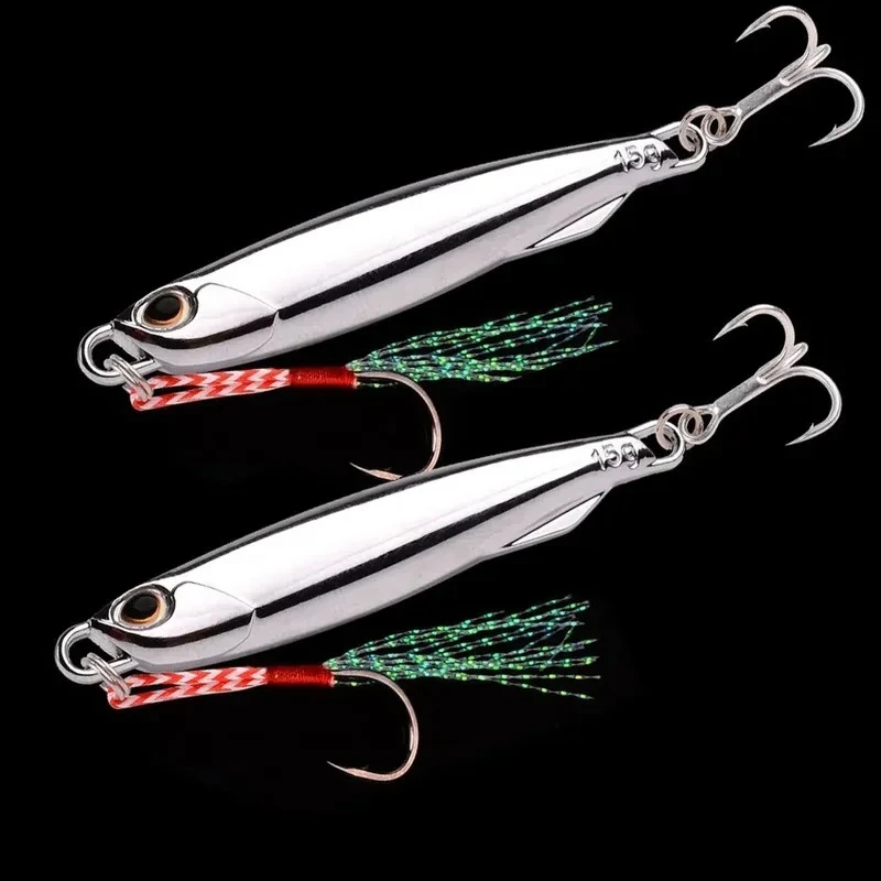 10pcs/pack Fishing Metal Jig Lures 30g 40g Plating Silvery Metal Jig Lure Sea Fishing Bait Fishing Lure Saltwater Bass Tackle 4