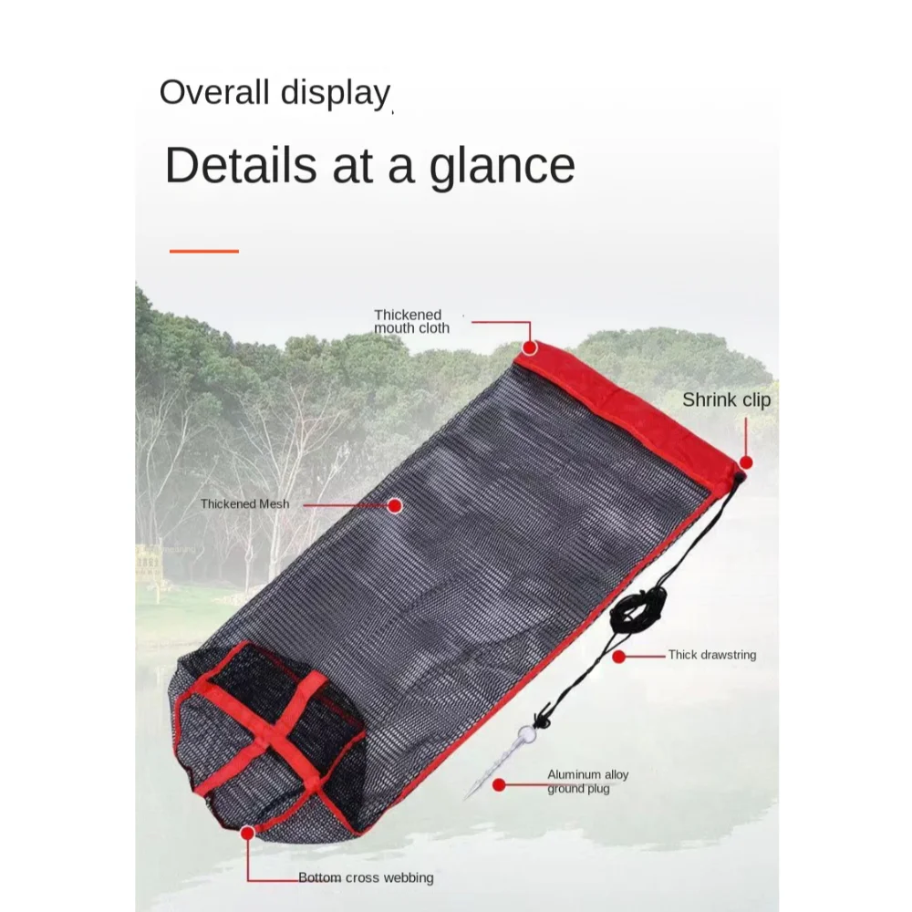 Toughness Nylon Fishing Net Bag Green Foldable Fish Cage Fishing Basket And Protection Fishing