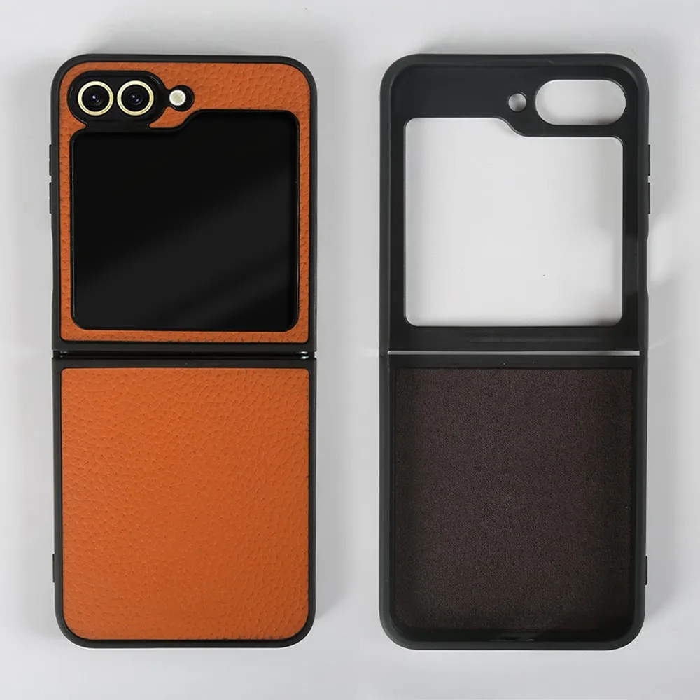 Luxury Genuine Leather Litchi Pattern Cowhide Phone Case Cover